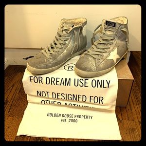 Golden Goose sheepskin lined suede hi tops